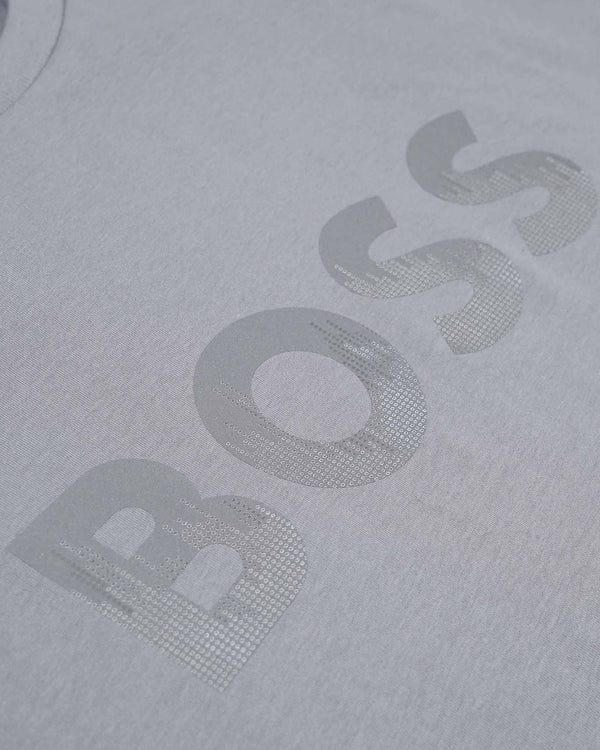 Boss Reflective Hologram Logo Cotton-Jersey T-Shirt - Grey