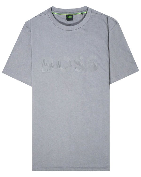 Boss Reflective Hologram Logo Cotton-Jersey T-Shirt - Grey