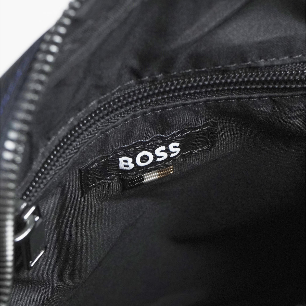 Boss Crossbody Bag with Contrast Logo and Signature-Stripe Strap - Blue