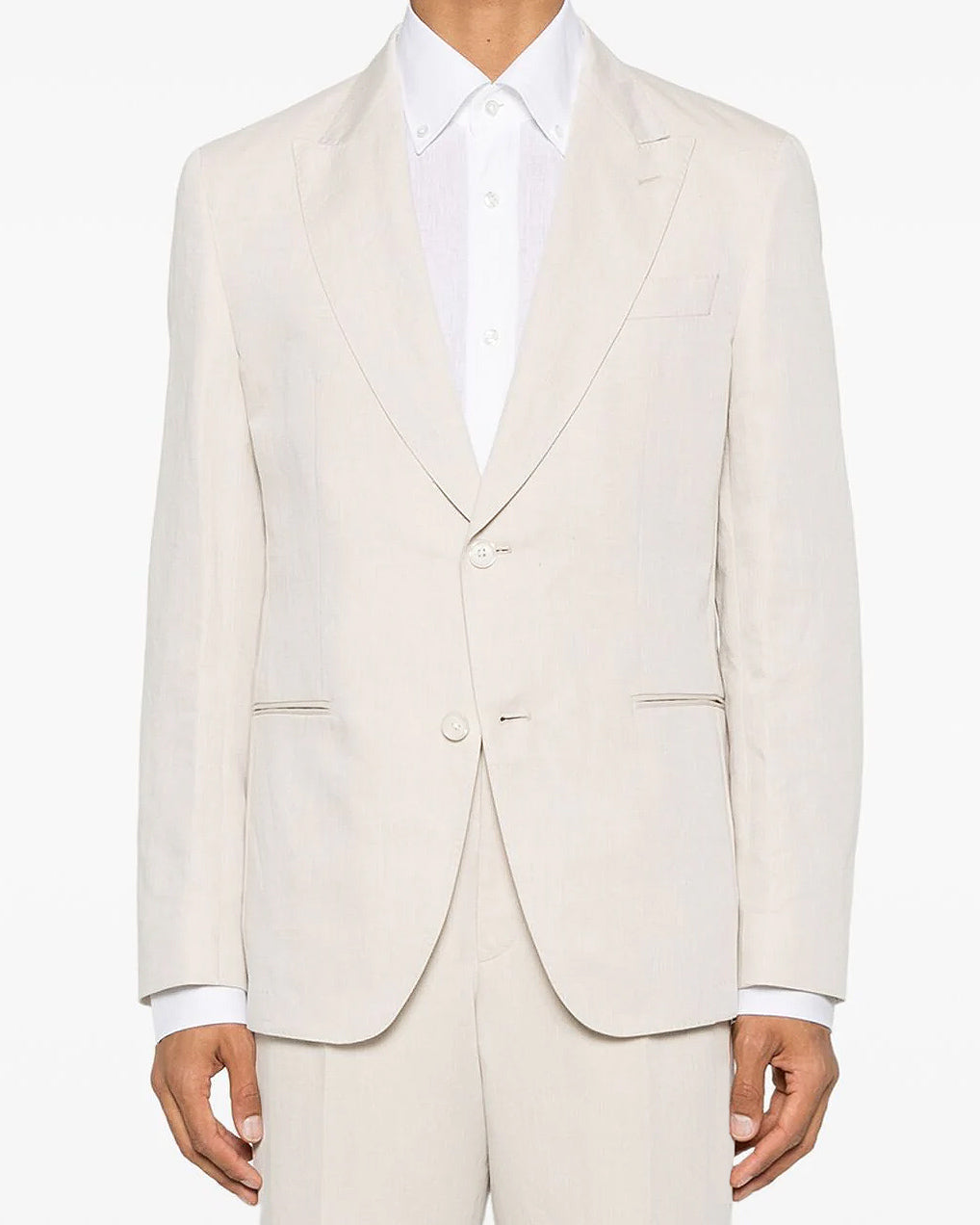 Boss Single Breasted Linen-Cotton Blazer - Beige