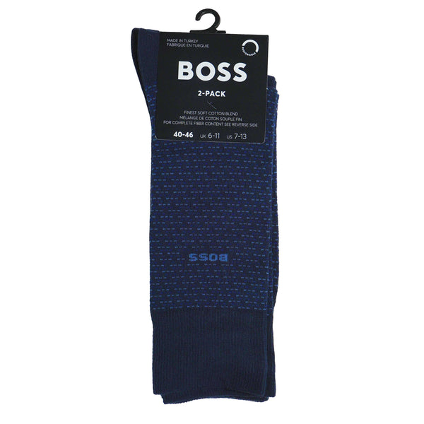 Boss 2-Pack Sock with Mini Pattern - Blue