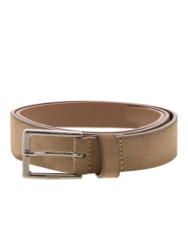 Boss 'Rummi' Italian Suede Belt - Beige