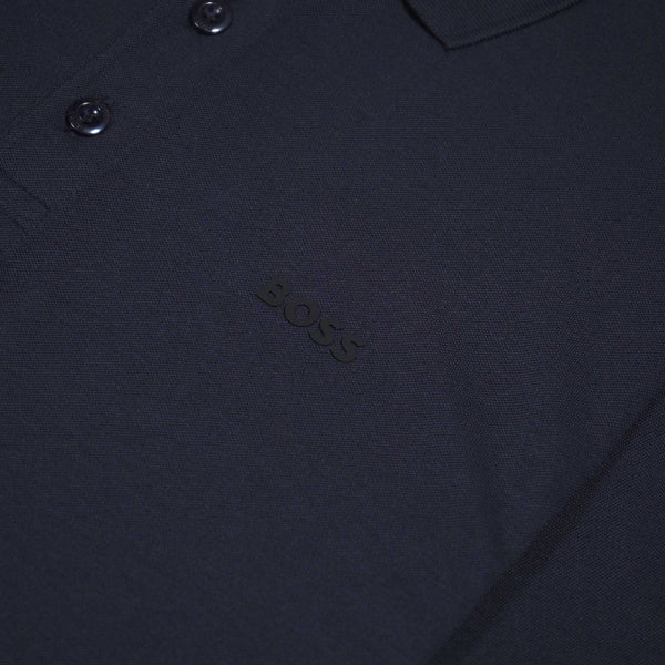 Boss 'Paddy' Reflective Detail Polo Shirt - Navy