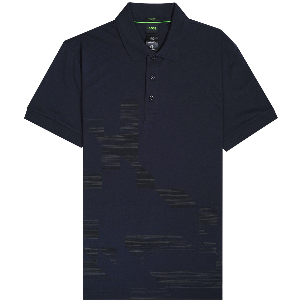 Boss &#39;Paddy&#39; Reflective Detail Polo Shirt - Navy