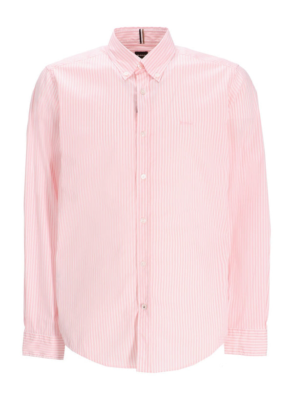 Boss Long Sleeved Striped Cotton Shirt - Pink