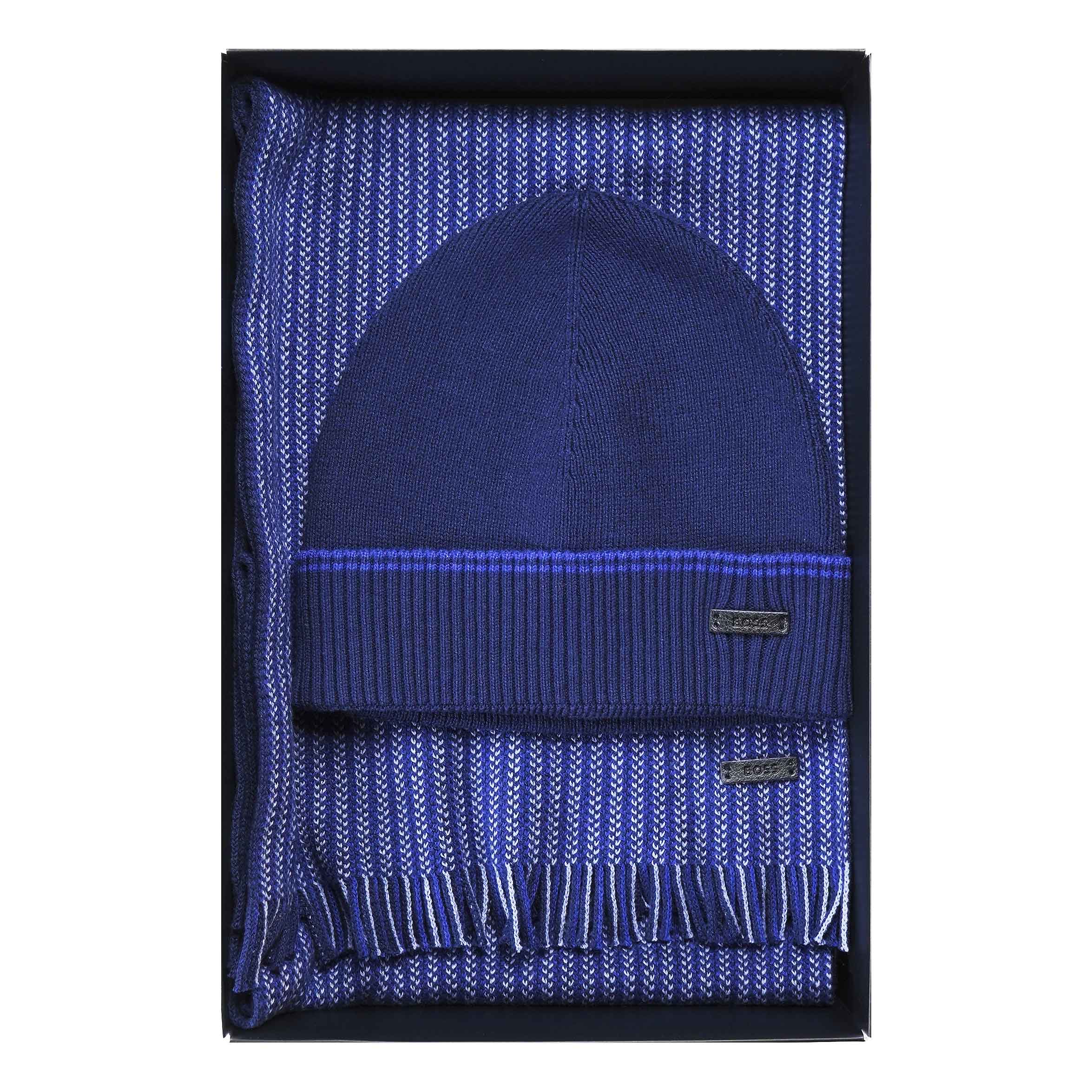 Boss Hat and Scarf Set Blue Galvin for Men