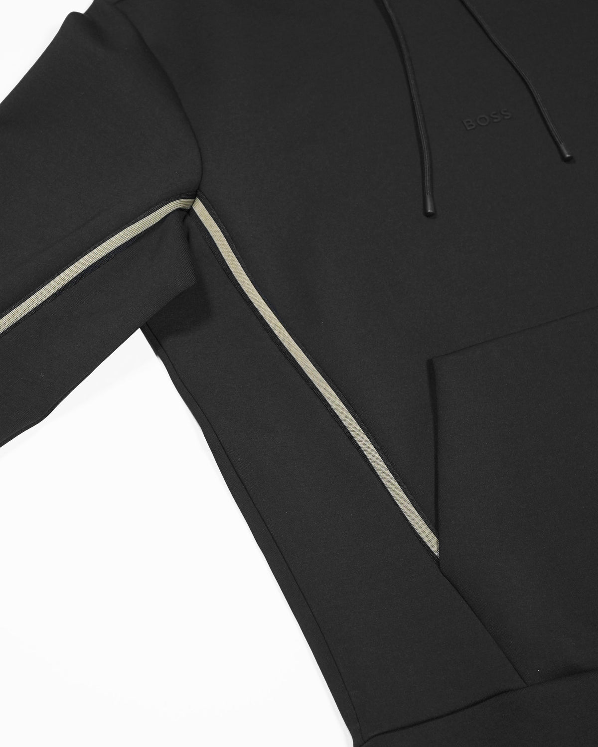 Boss Regular-Fit Hoodie with Logo Detail - Black