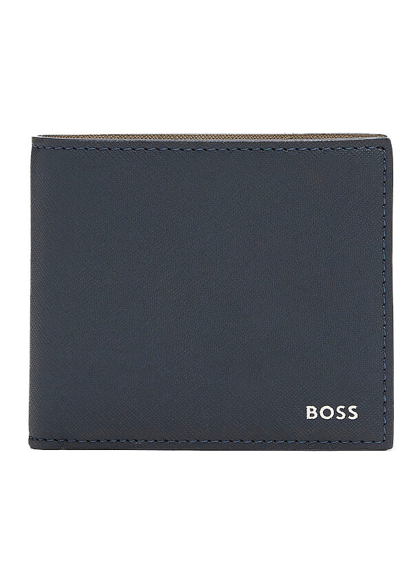 Boss Bifold wallet with signature details - Blue