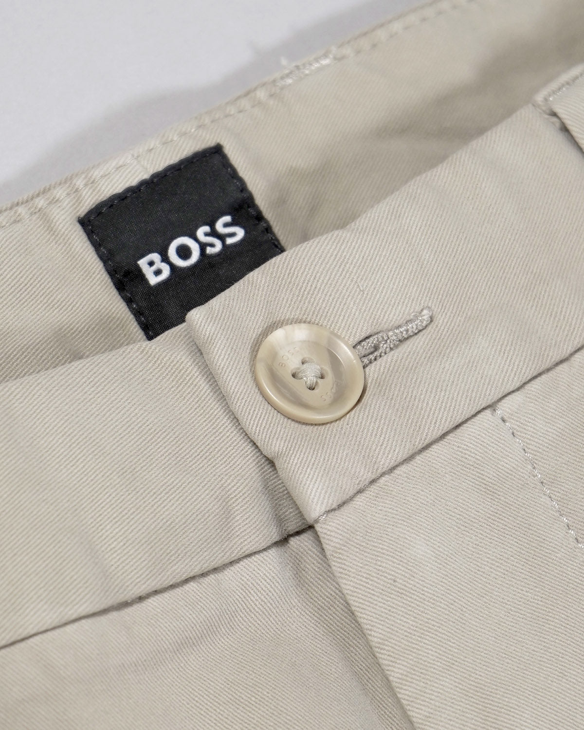 Boss Slim-fit trousers in stretch-cotton twill - Beige
