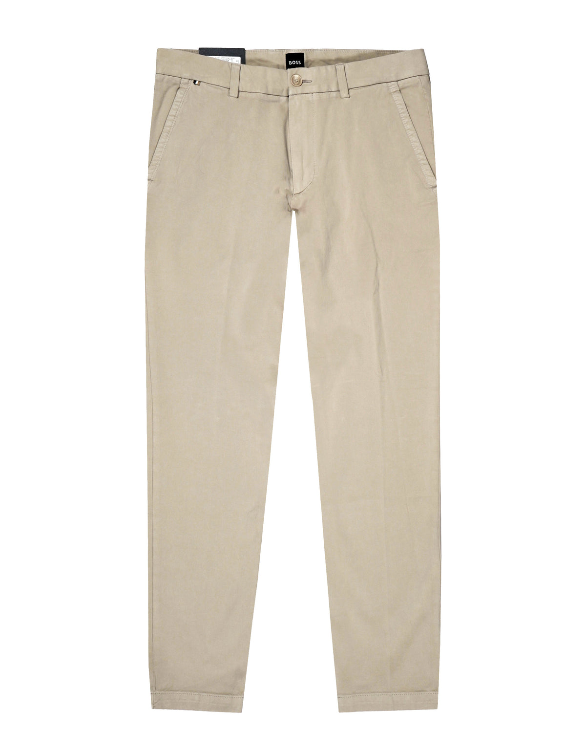 Boss Slim-fit trousers in stretch-cotton twill - Beige