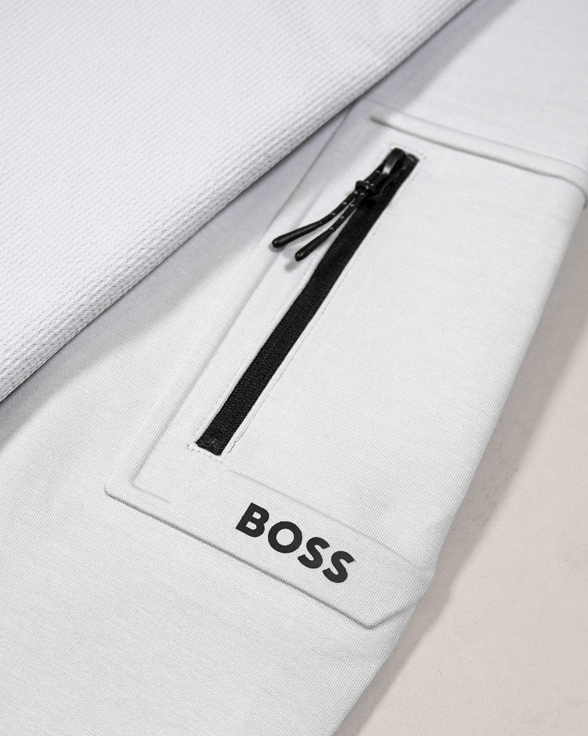 Boss Urban tech wind resistant sweatshirt with sleeve pocket detail - Grey