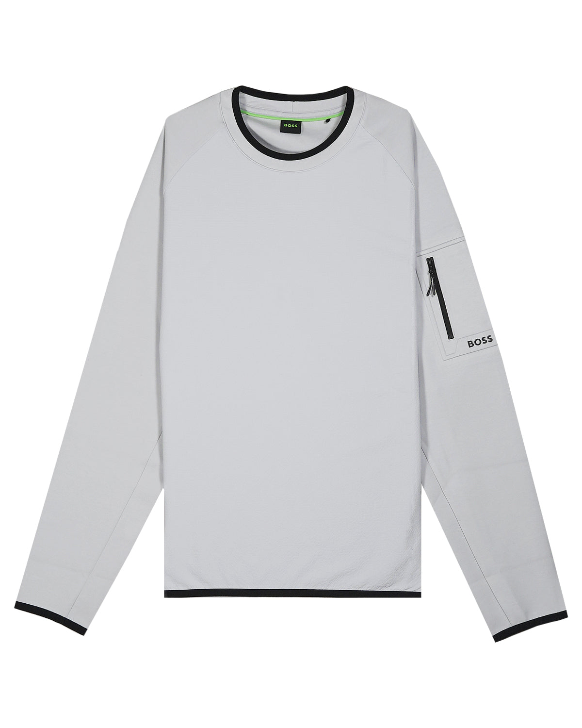 Boss Urban tech wind resistant sweatshirt with sleeve pocket detail - Grey