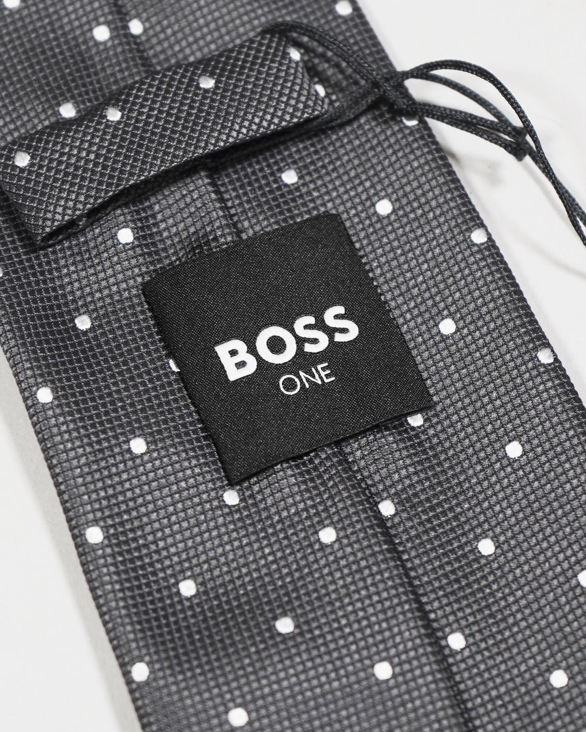 Boss Polka Dot 100% Silk Tie - Grey