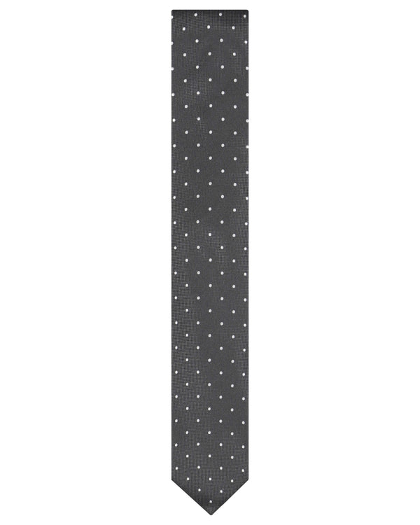 Boss Polka Dot 100% Silk Tie - Grey
