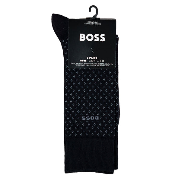 Boss 2-pack Soft Cotton Blend Socks - Black