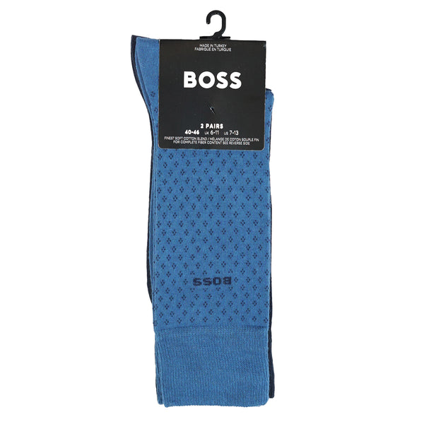 Boss 2-pack Soft Cotton Blend Socks - Blue