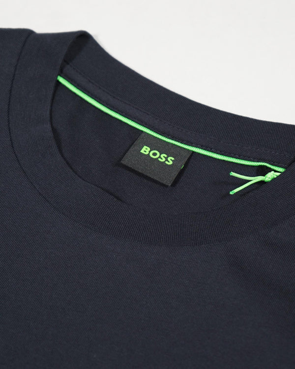 Boss Cotton-jersey T-shirt with 3D logo - Blue