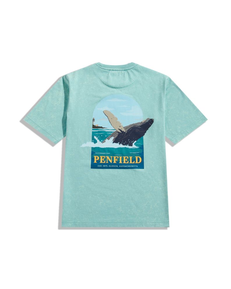 Penfield Whale Scene Back Graphic T-Shirt - Blue