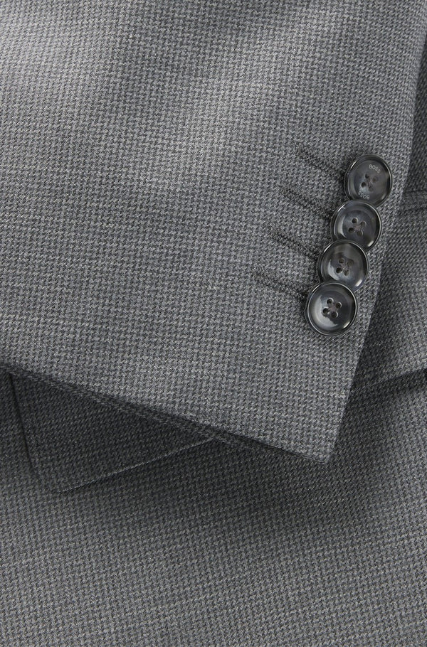 Boss Slim-fit suit in patterned wool and silk - Grey