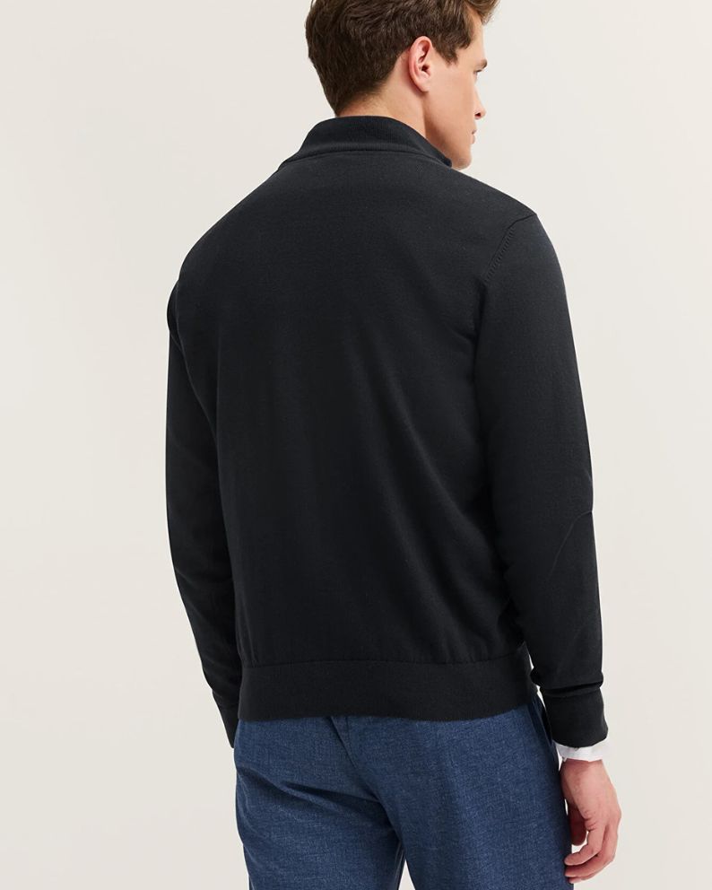 Bugatti Zip Neck Knit - Navy