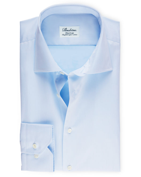 Stenströms Fitted Twill Shirt - Blue