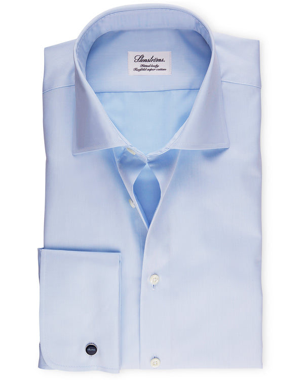Stenströms Cotton Twofold Fitted Body Shirt - Blue