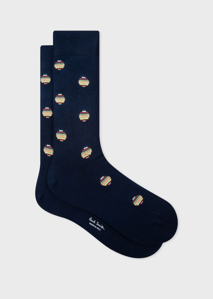 Paul Smith Signature Polka Socks - Navy Blue