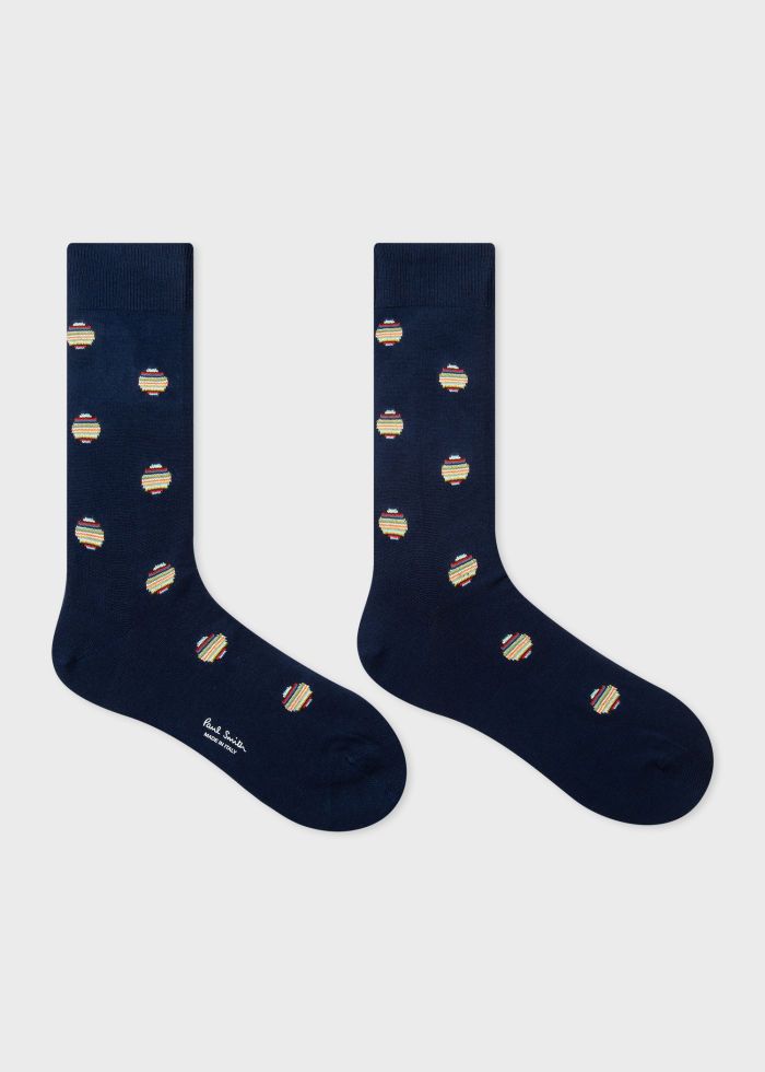 Paul Smith Signature Polka Socks - Navy Blue