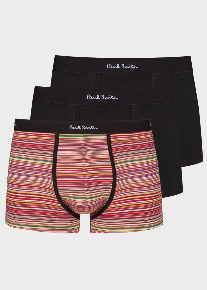 Paul Smith 3 Pack Mixed Stripe Boxer Briefs - Black Multi