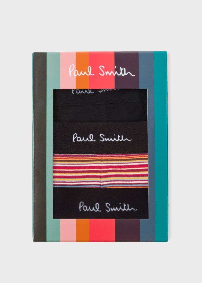 Paul Smith 3 Pack Mixed Stripe Boxer Briefs - Black Multi