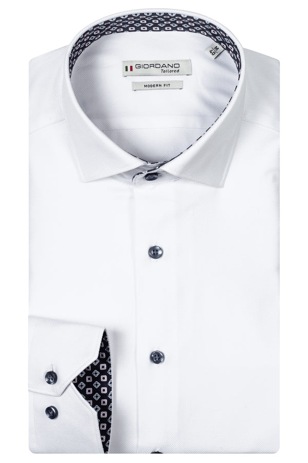 Giordano 'Maggiore' Semi Cutaway Tailored Fit Shirt - White