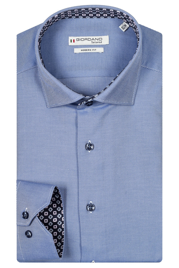 Giordano 'Maggiore' Semi Cutaway Tailored Fit Shirt - Blue