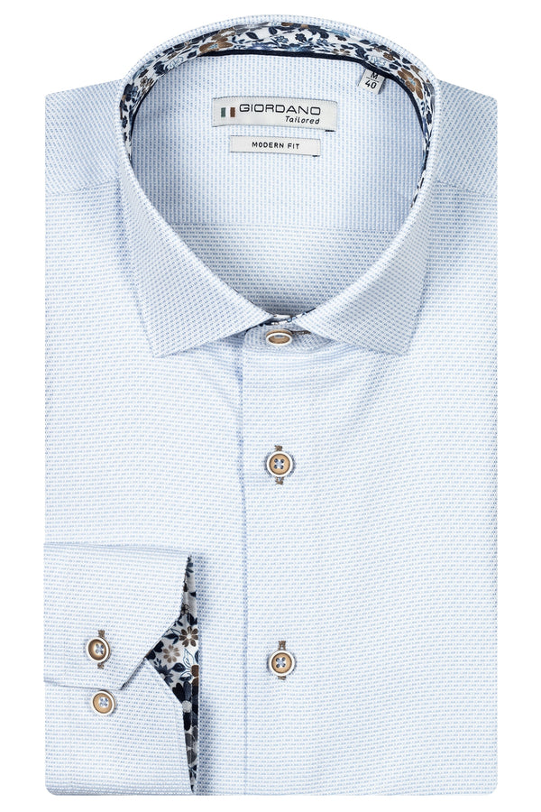 Giordano 'Maggiore' Contrast Details Tailored Fit Shirt - Blue