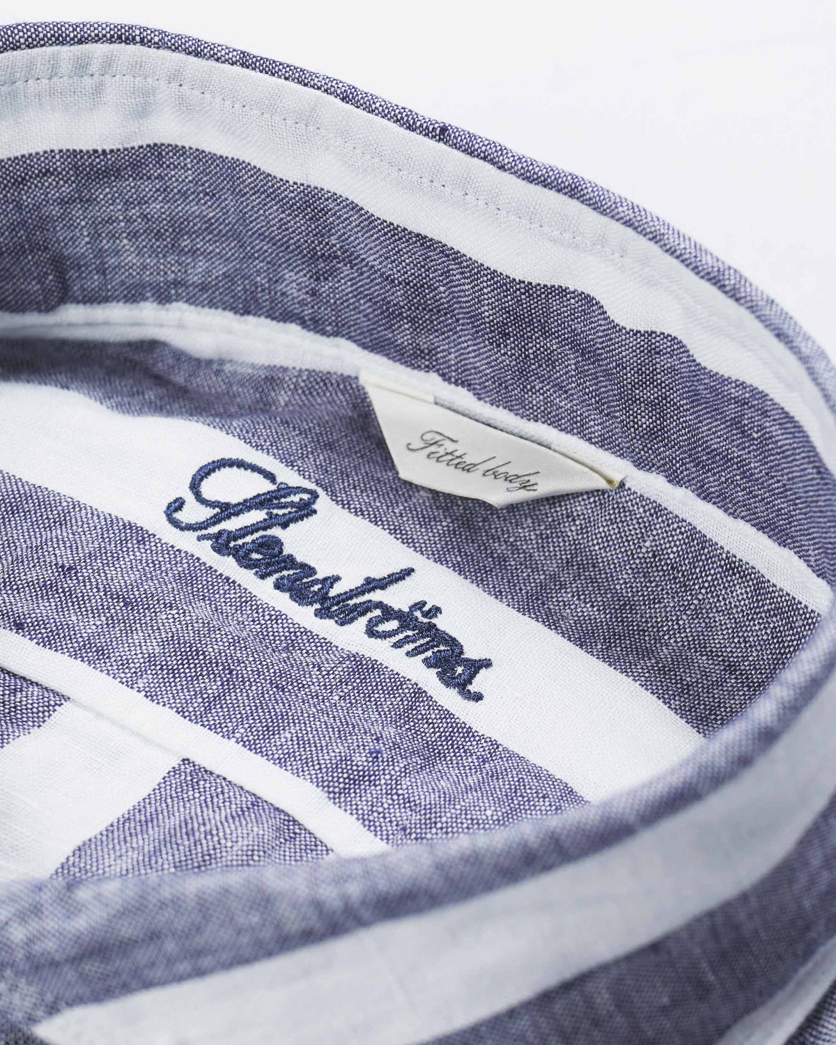 Stenströms Fitted Body Striped Sport Shirt - Navy