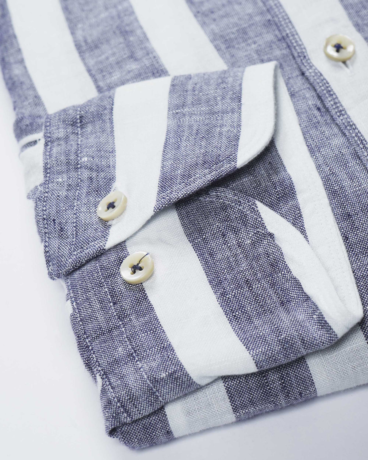 Stenströms Fitted Body Striped Sport Shirt - Navy