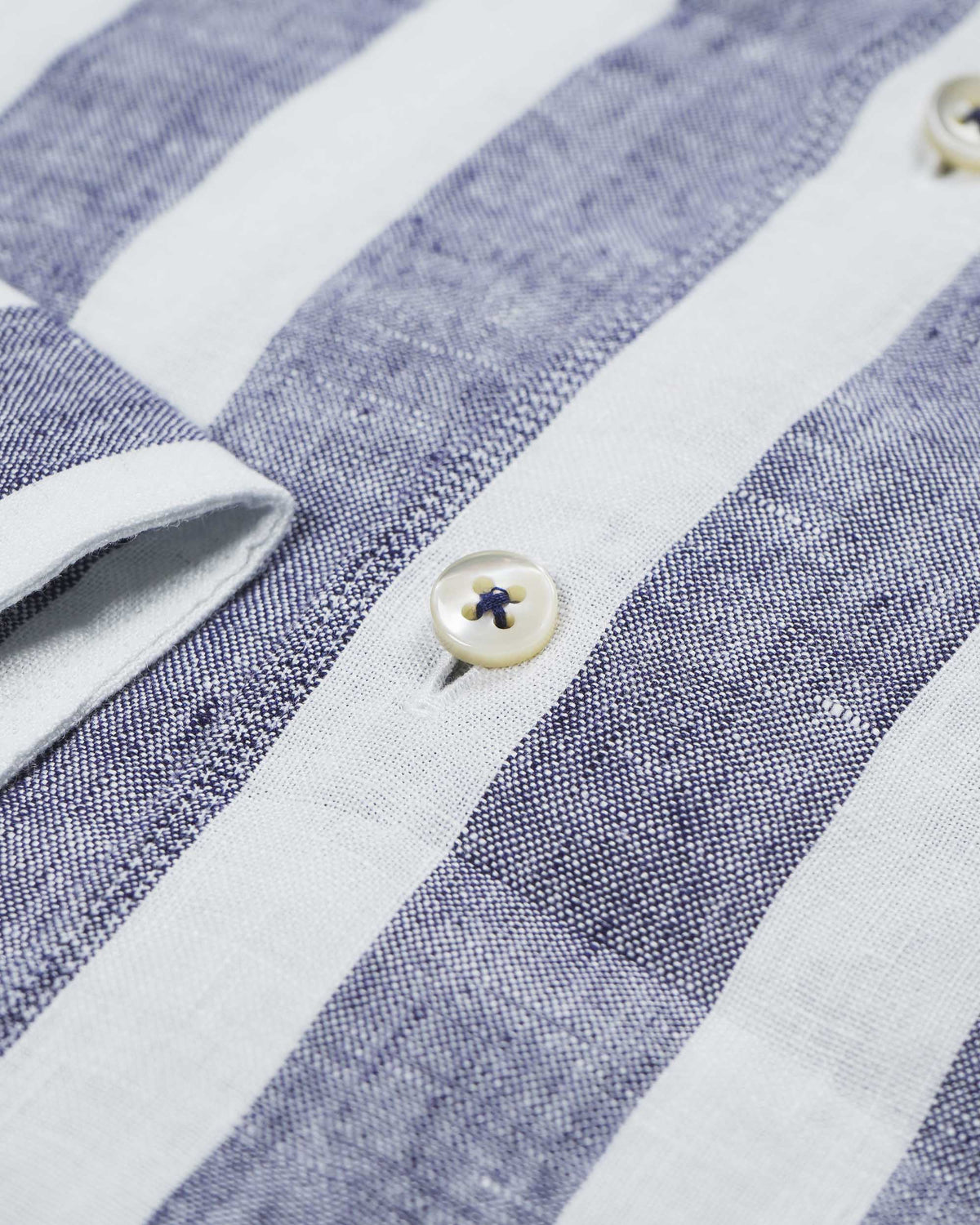 Stenströms Fitted Body Striped Sport Shirt - Navy