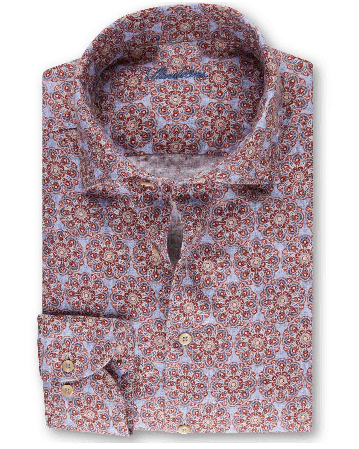 Stenströms Patterned Linen Shirt - Red