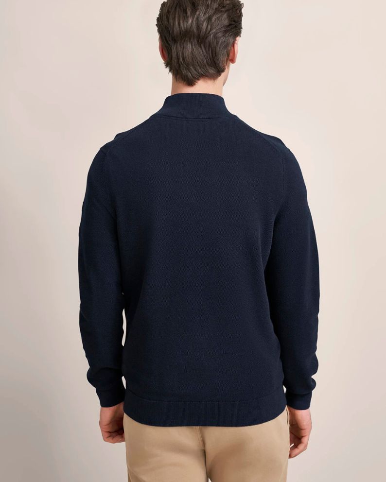 Bugatti Zip Neck Sweater - Navy