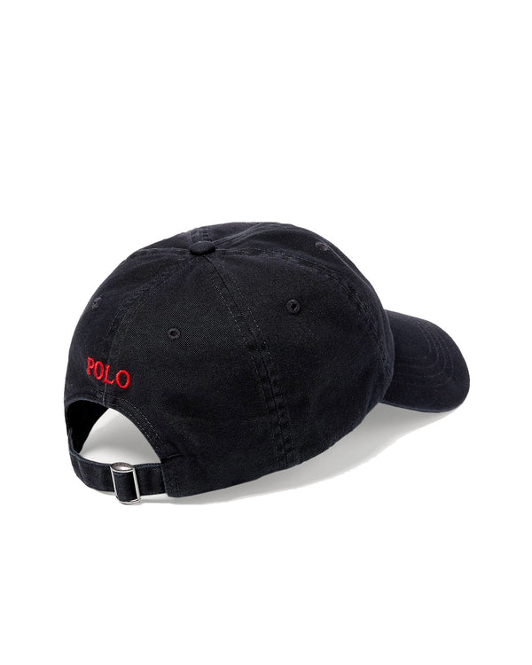 Polo Ralph Lauren Cotton Chino Baseball Cap - Black / Red