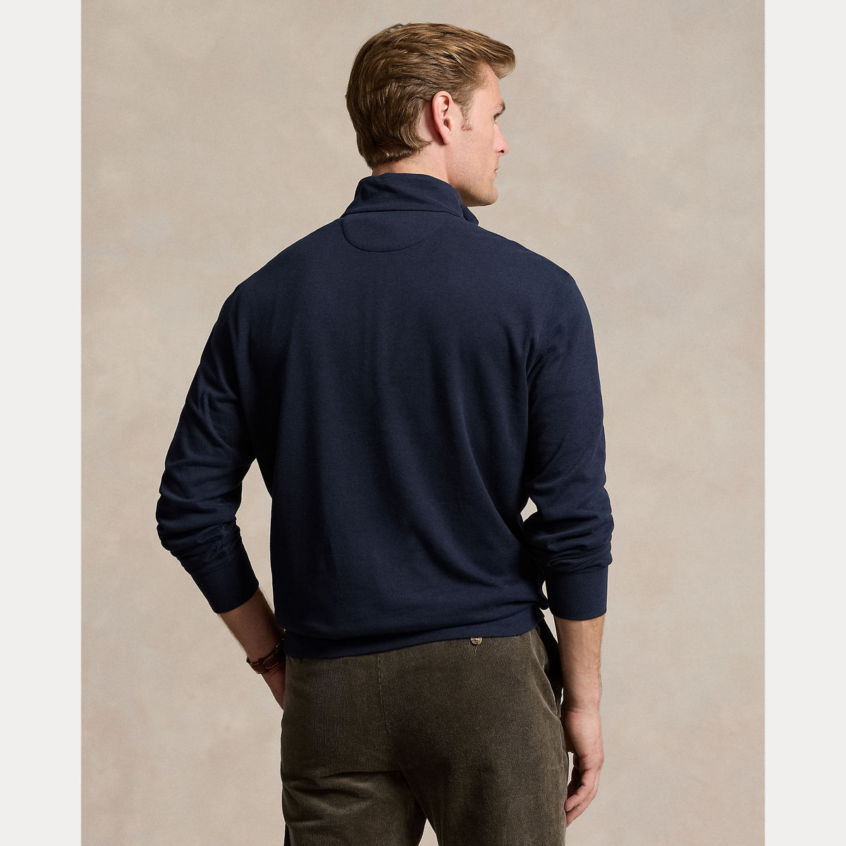 Polo Ralph Lauren Luxury Jersey Quarter-Zip Pullover - Navy