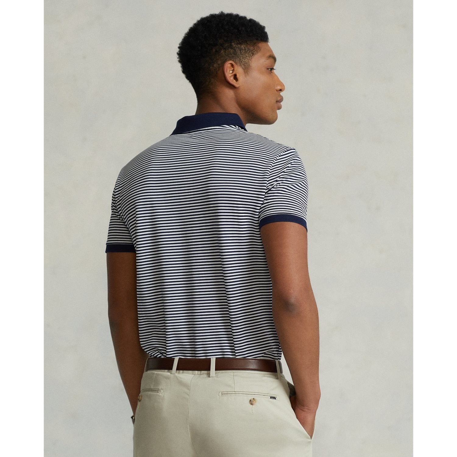 Polo Ralph Lauren Mens Custom Slim Fit Mesh Polo Shirt (Soft Grey, X-Large)