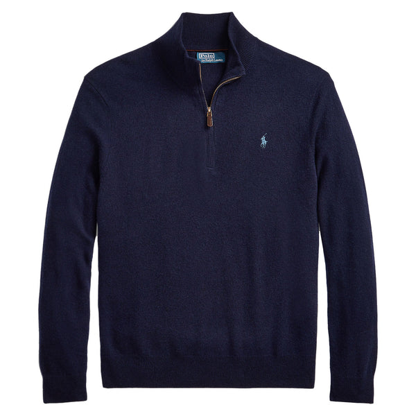 Polo Ralph Lauren Wool Quarter-Zip Sweater - Navy