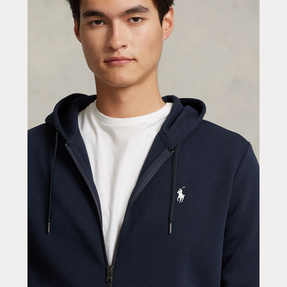 Polo Ralph Lauren Double-Knit Full Zip Hoodie - Navy