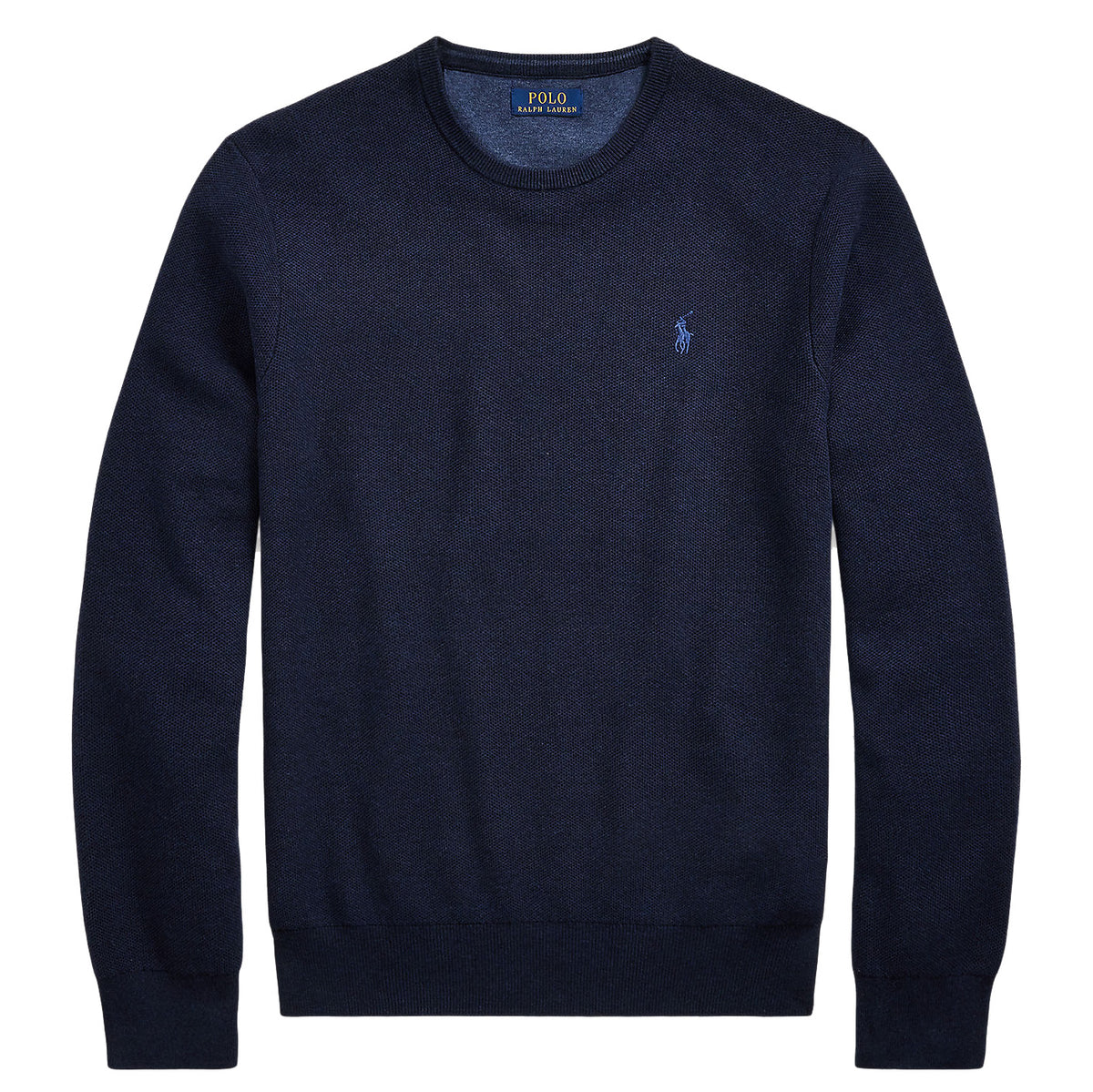 Polo Ralph Lauren Mesh-Knit Cotton Crewneck Sweater - Navy
