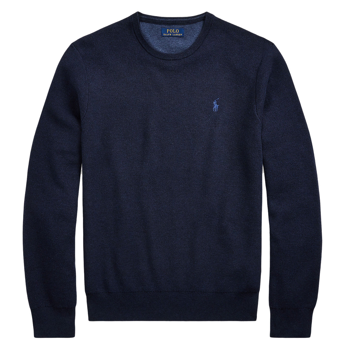 Polo Ralph Lauren Mesh-Knit Cotton Crewneck Sweater - Navy