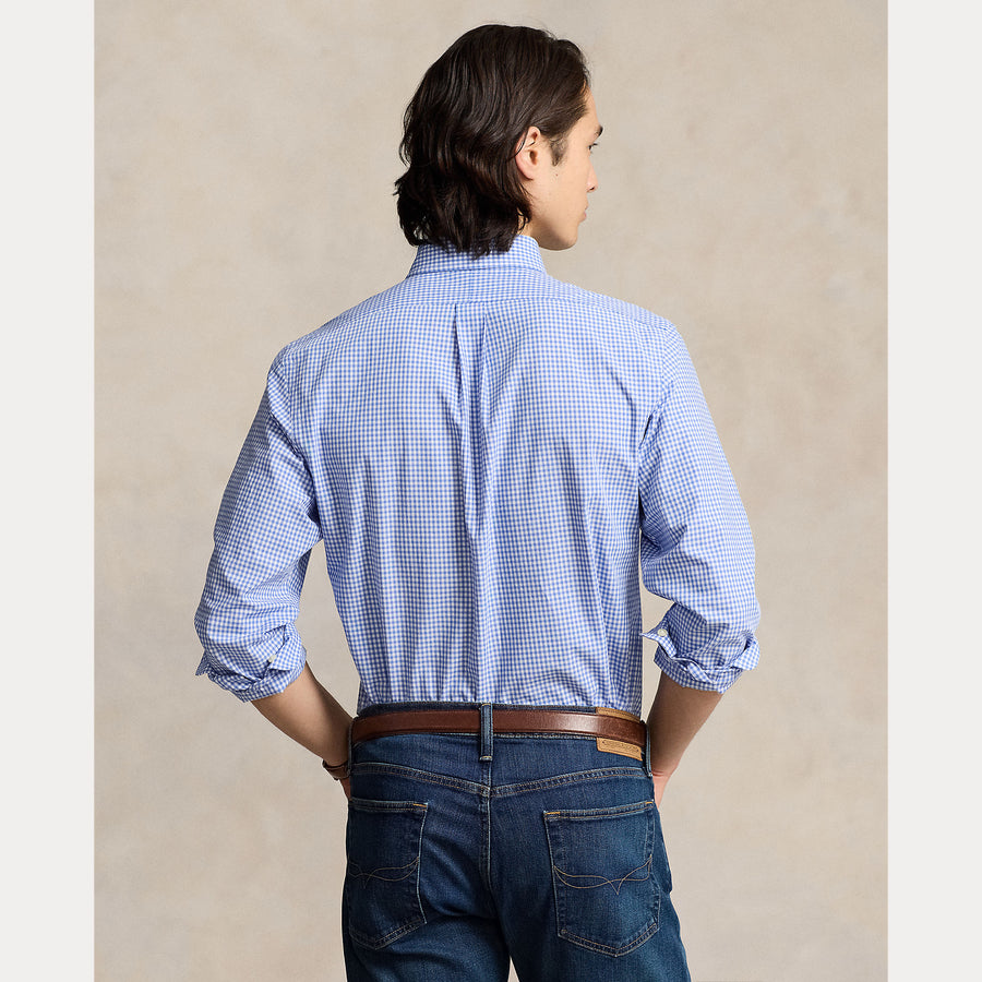Polo Ralph Lauren Custom Fit Stretch Poplin Shirt - Striped Blue
