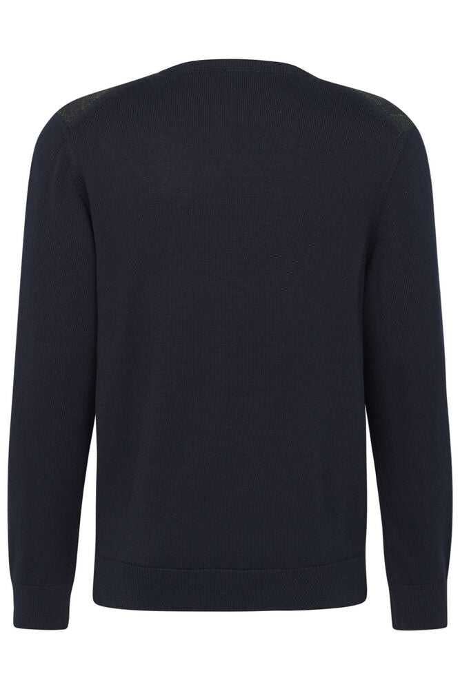 Bugatti Contrast Sweater - Olive / Navy