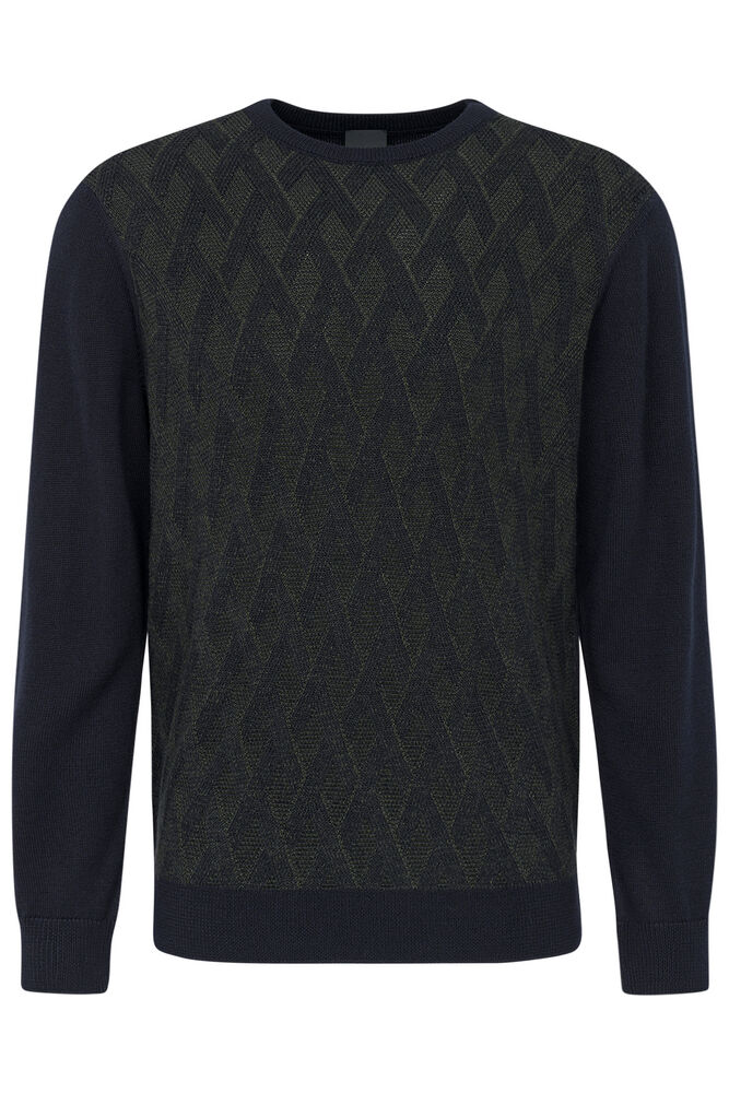 Bugatti Contrast Sweater - Olive / Navy