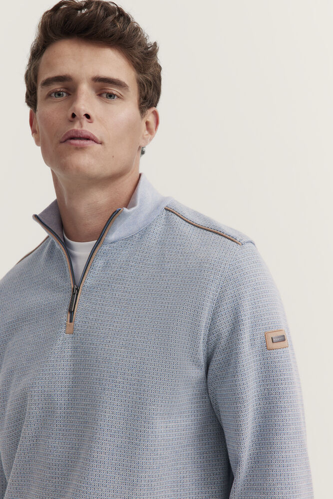 Bugatti Half Zip Knit Sweatshirt - Blue