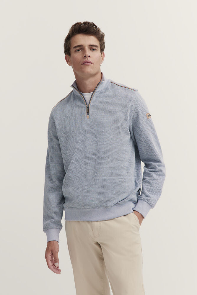 Bugatti Half Zip Knit Sweatshirt - Blue